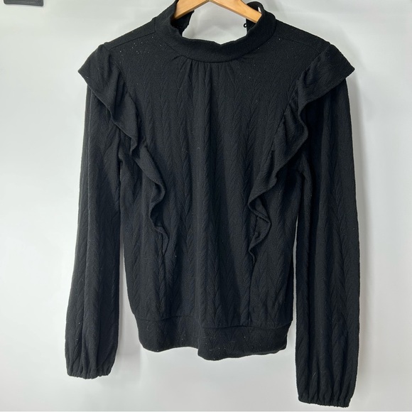 LOFT Sweaters - LOFT Black Ruffled Sweater